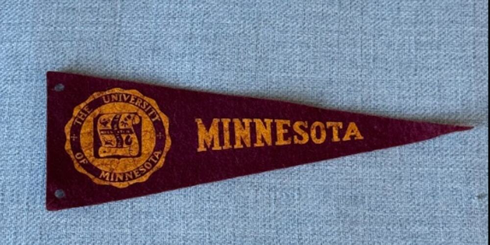 Vintage University of Minnesota Mini Pennant Maroon Gold Felt College Banner